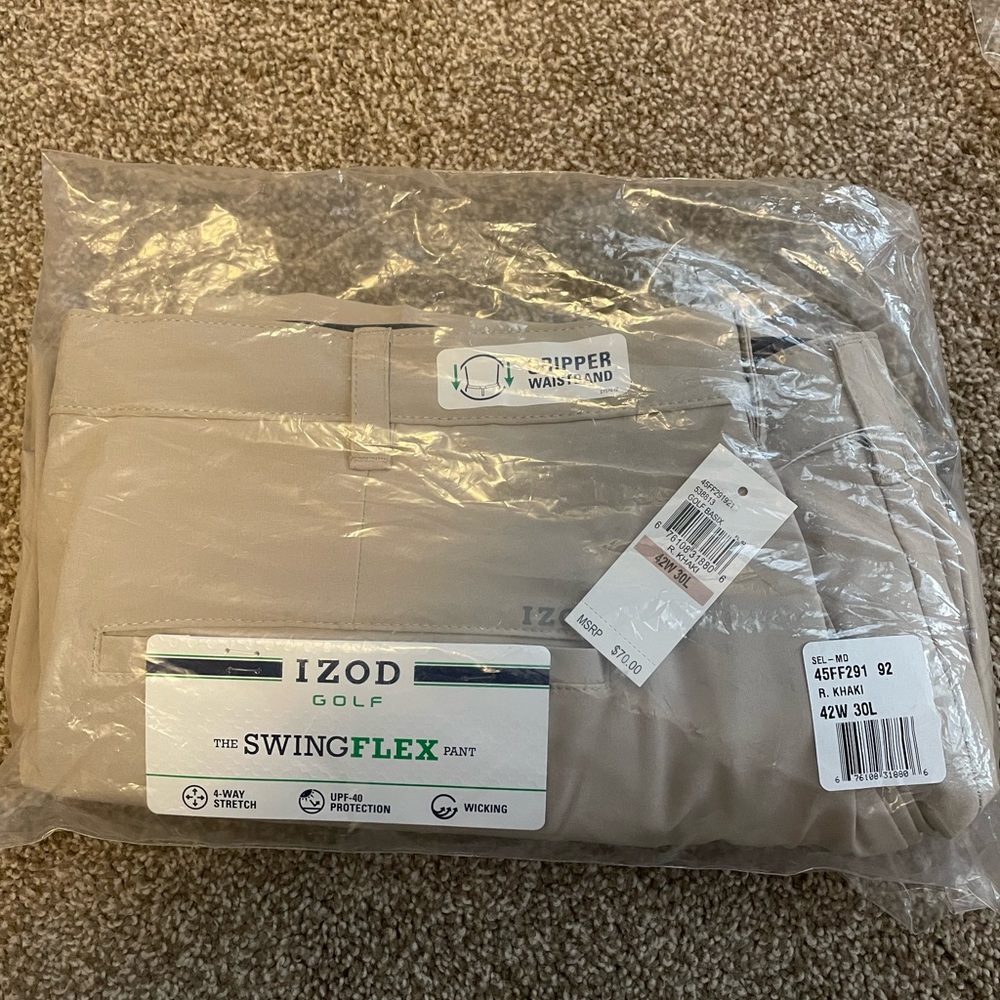 Men’s IZOD Swingflex Golf Pants - Real Khaki